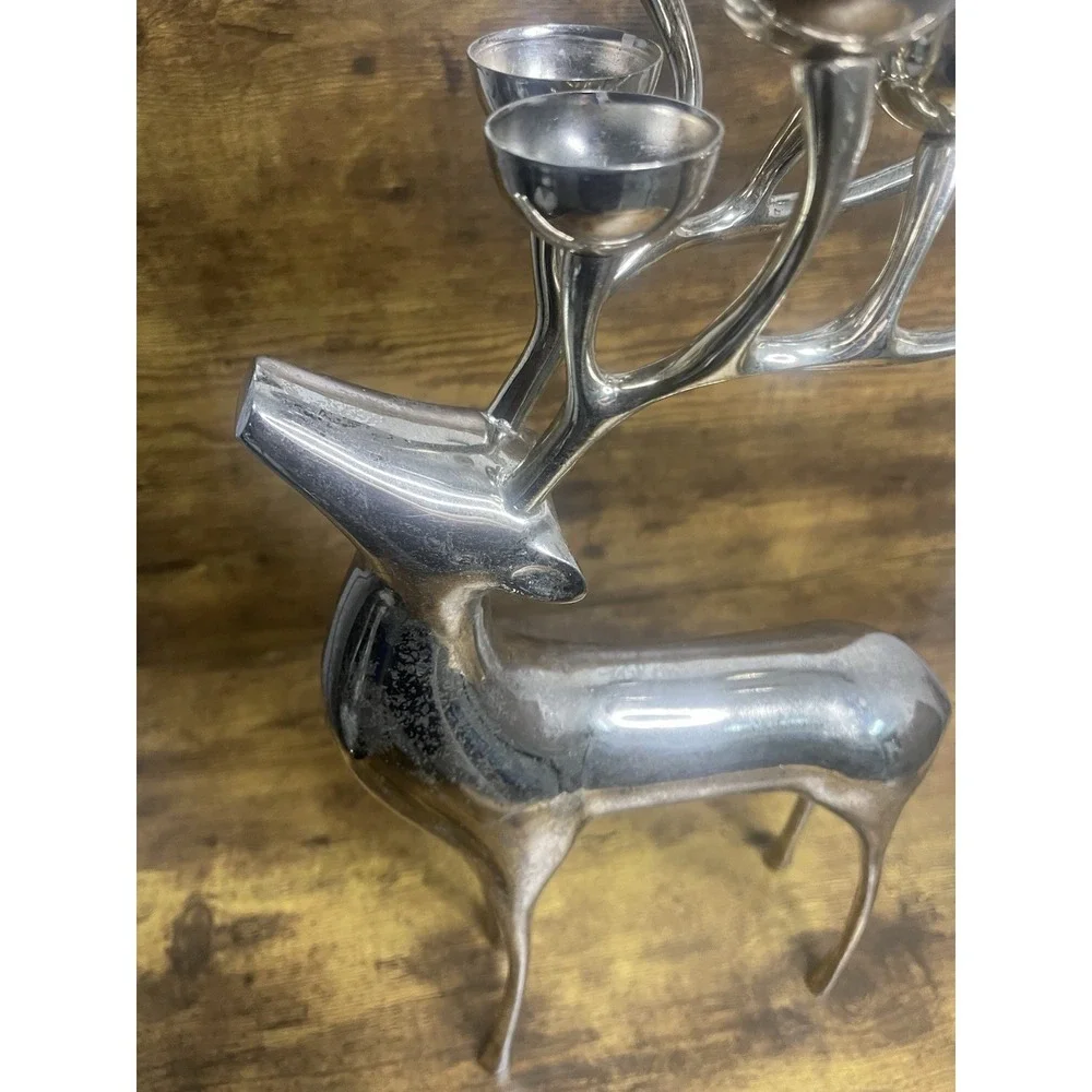 Pottery Barn Williams Sonoma Silver-Plated Reindeer Candelabra 1997 10-Cup 20